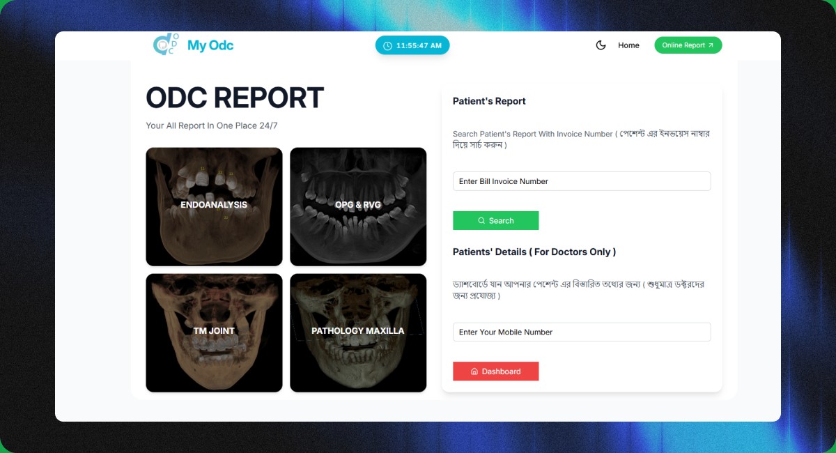 ODC report web platform